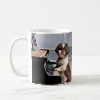 Shih Tzu Pllay Piano Kaffemugg