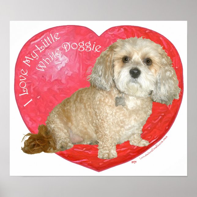 Shih Tzu / Poodle-Blandning Alla Hjärtans Dag Poster (Framsidan)