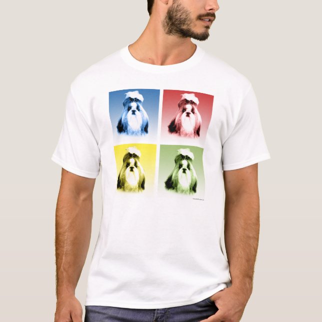 Shih Tzu Pop Art T Shirt (Framsida)