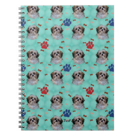 Shih Tzu Porträtt Anteckningsbok Med Spiral