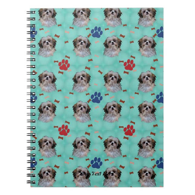 Shih Tzu Porträtt Anteckningsbok Med Spiral (Framsidan)