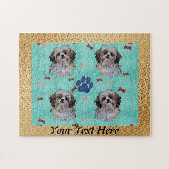 Shih Tzu Porträtt Pussel (Horisontell)