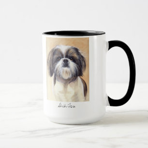 Shih Tzu porträtt som målas i akvarell Mugg