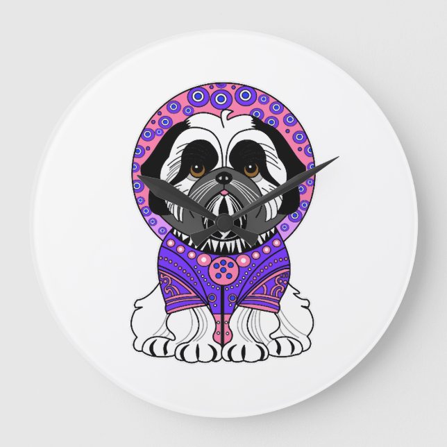Shih Tzu Prinsessa Stor Klocka (Framsida)