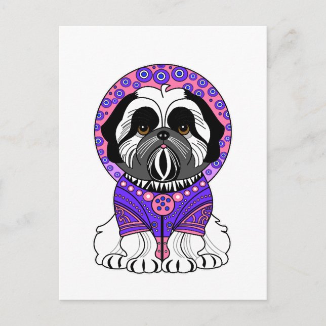 Shih Tzu Prinsessa Vykort (Framsida)