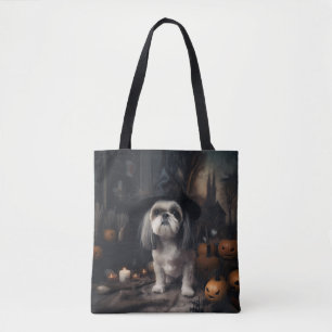 Shih Tzu Pumpkins Halloween Scary Tygkasse