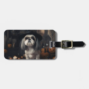 Shih Tzu Pumpor Halloween Skräckinjagande Bagagebricka