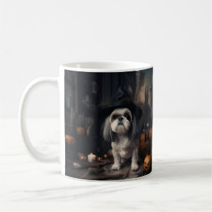 Shih Tzu Pumpor Halloween Skräckinjagande Kaffemugg