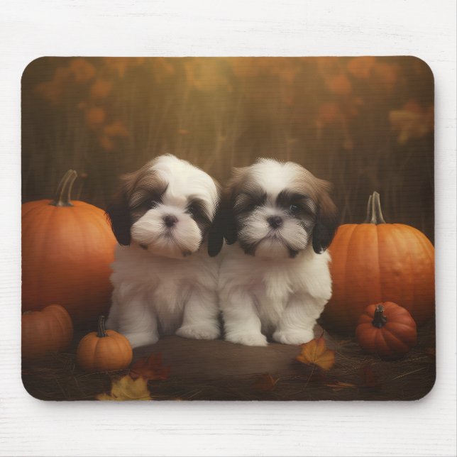 Shih Tzu Puppy Autumn Delight Pumpkin Musmatta (Framsidan)