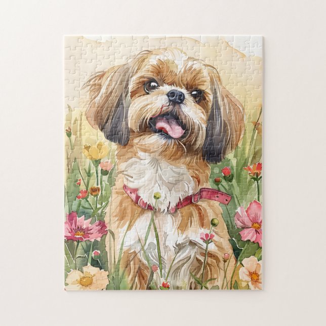 Shih Tzu Puzzle - Cute Hund Puzzle Pussel (Vertikal)