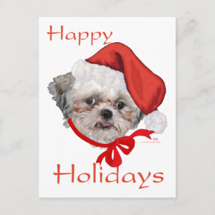 Shih Tzu Räddningshund God Jul Helg Vykort