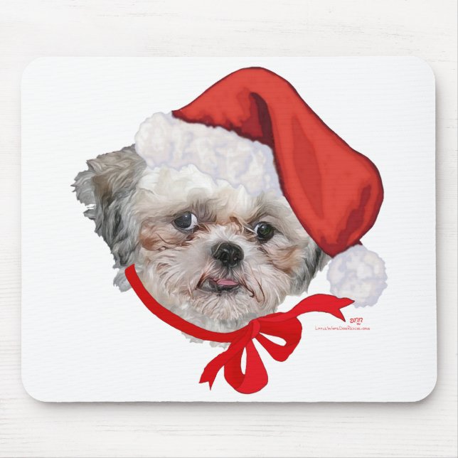 Shih Tzu Räddningshund God Jul Musmatta (Framsidan)