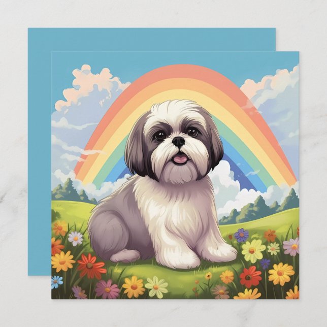 Shih Tzu Rainbow Bridge Anpassningsbar Hund Namn S (Fram/baksida)