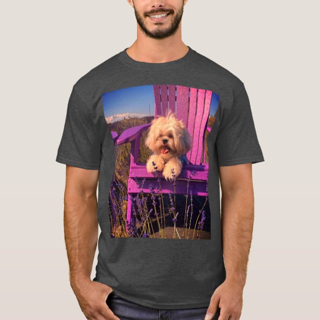 Shih Tzu Relaxing Adirondak Chair, Dog Days Summer T Shirt (Framsida)