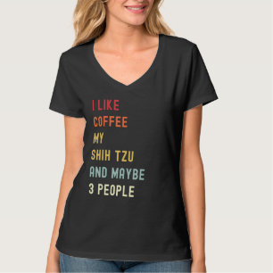 Shih Tzu Retro Hund och kaffe T Shirt