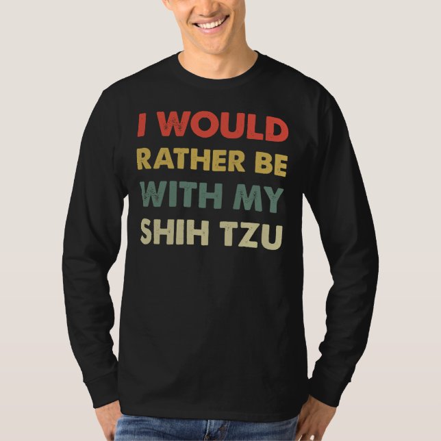 Shih Tzu Retro T Shirt (Framsida)