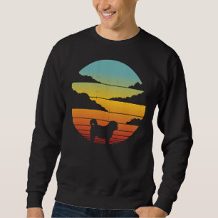 Shih Tzu Retro Vintage Sunset 60 s 70:s För manar  Lång Ärmad Tröja