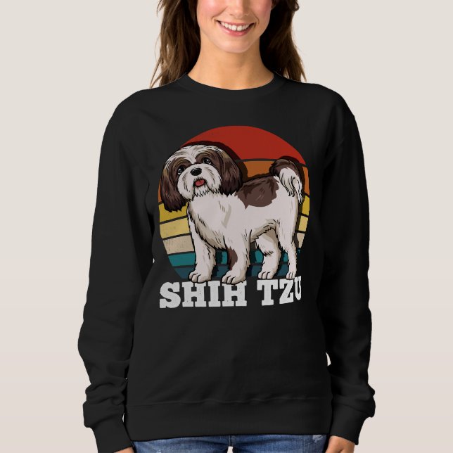 Shih Tzu Retro-Vintage T Shirt (Framsida)