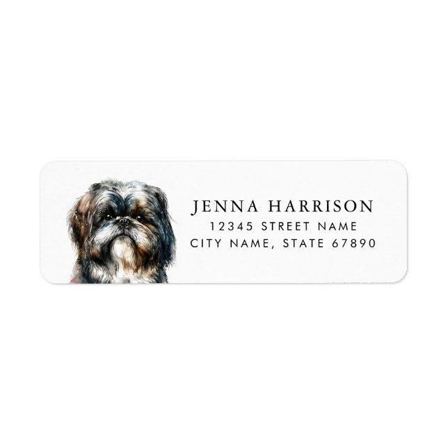 Shih Tzu Returetiketters Returadress Etikett (Framsidan)