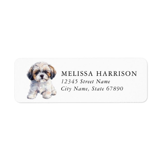 Shih Tzu Returetiketters Returadress Etikett (Framsidan)