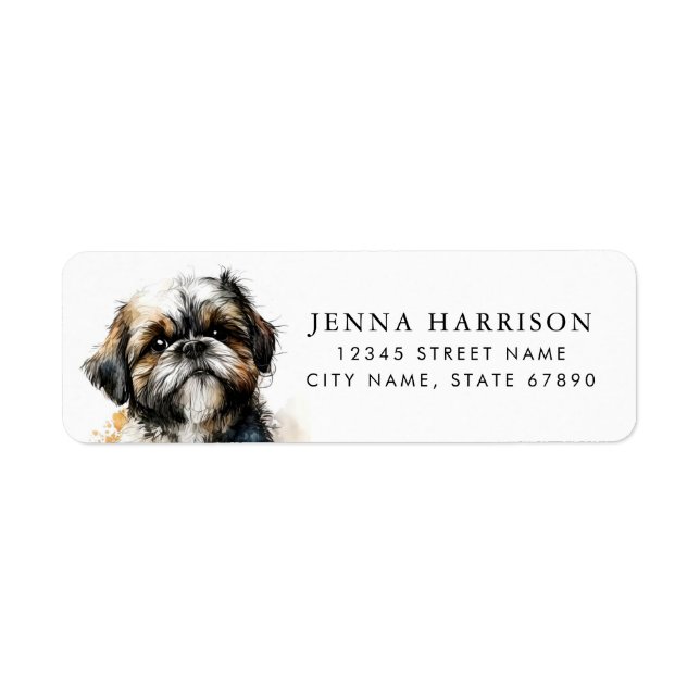 Shih Tzu Returetiketters Returadress Etikett (Framsidan)