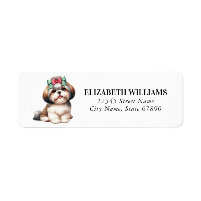 Shih Tzu Returetiketters Returadress Etikett (Framsidan)