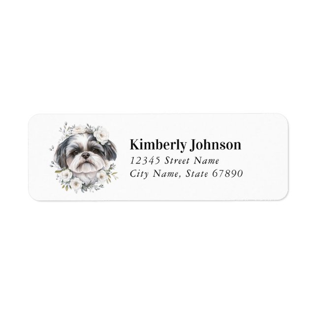 Shih Tzu Returetiketters Returadress Etikett (Framsidan)
