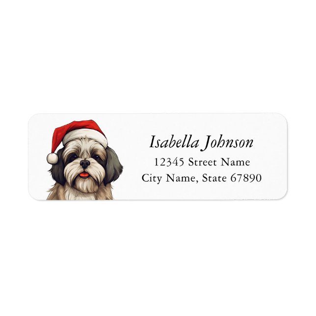Shih Tzu Returetiketters Returadress Etikett (Framsidan)