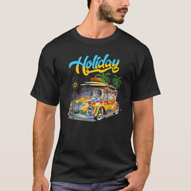 Shih Tzu Riding Camping Van Helgdag Summer Vacati T Shirt (Framsida)