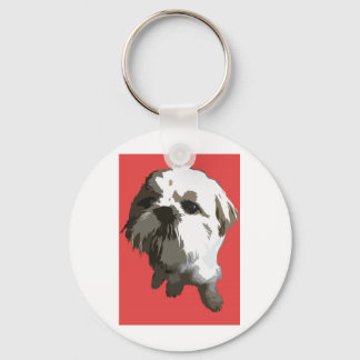 Shih Tzu (röd) Nyckelring