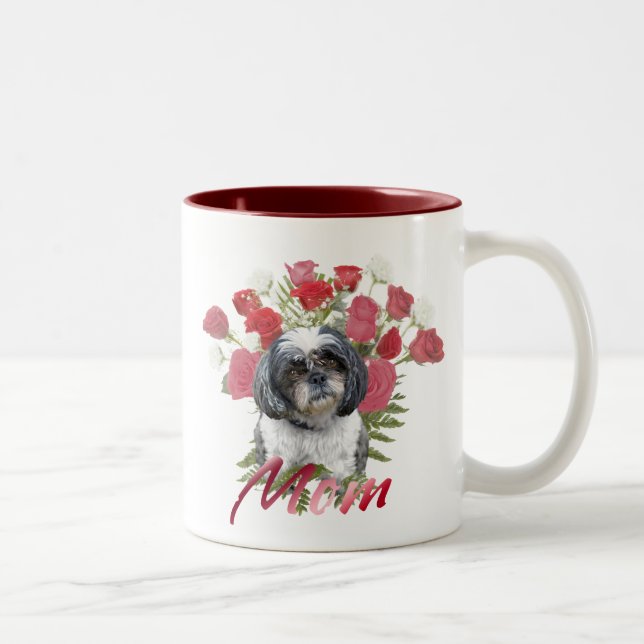 Shih Tzu Rosor Två-Tonad Mugg (Höger)