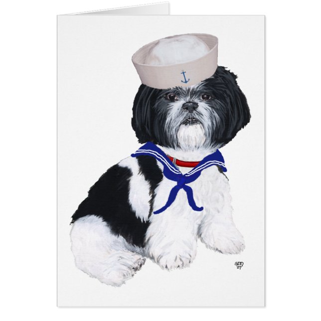 Shih Tzu Sailor Hälsningskort (Framsidan)