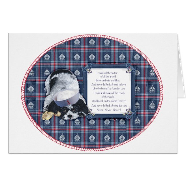 Shih Tzu Sailor Hälsningskort (Framsidan Horizontal)
