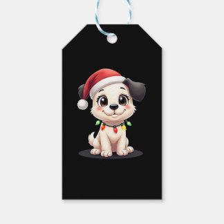 Shih Tzu Santa Christmas Tree Lights Xmas Dog Love Presentetikett
