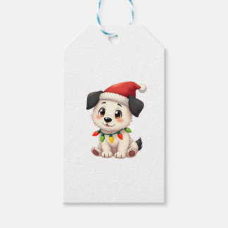 Shih Tzu Santa Christmas Tree Lights Xmas Dog Love Presentetikett