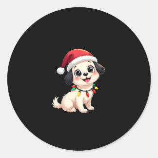 Shih Tzu Santa Christmas Tree Lights Xmas Dog Love Runt Klistermärke