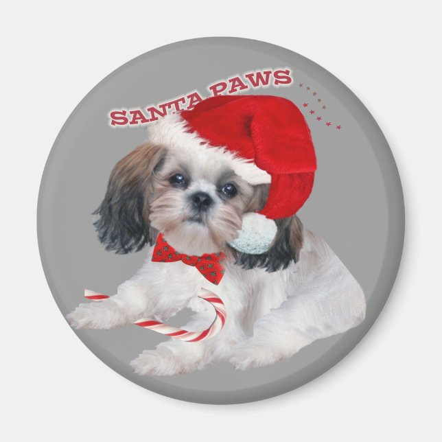 Shih Tzu Santa Tass-gåvor Magnet (Framsidan)