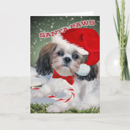 Shih Tzu Santa Tass Helgkort