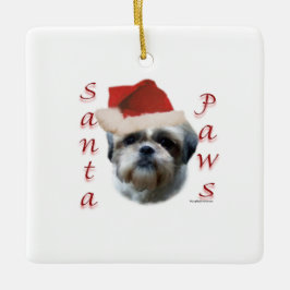 Shih Tzu Santa Tass Julgransprydnad Keramik
