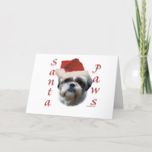 Shih Tzu Santa tassar Helgkort