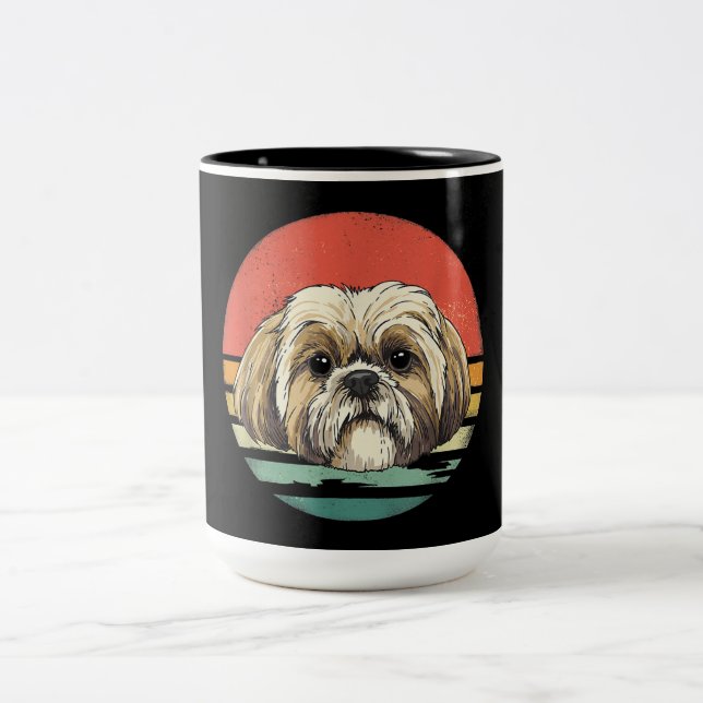 Shih Tzu| Shih Tzu Hund aveln Älskare Gift Två-Tonad Mugg (Center)