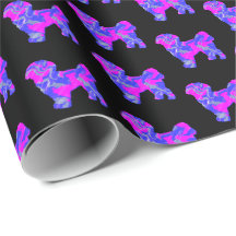Shih Tzu Silhouette Rosa & Blue Hund Black Papper