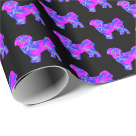 Shih Tzu Silhouette Rosa & Blue Hund Black Papper Presentpapper