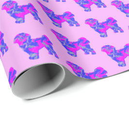 Shih Tzu Silhouette Rosa & Blue Hund Papper Rosa Presentpapper
