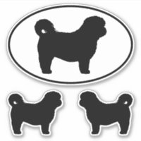 Shih Tzu Silhouettes Hund aveln Vinyl Sticker Set