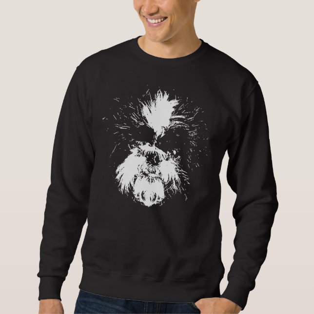 Shih Tzu Sketch Lång Ärmad Tröja (Framsida)