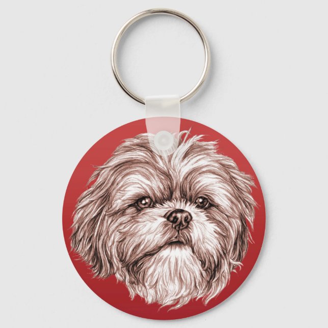 Shih Tzu Sketch Nyckelring (Framsida)