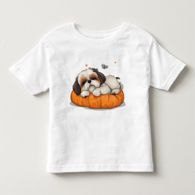 Shih Tzu Sleeping Puppy T-shirt (Framsida)