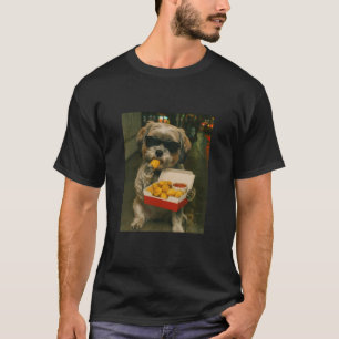 Shih Tzu som äter Chicken Nugget Meme Retro Urban T Shirt