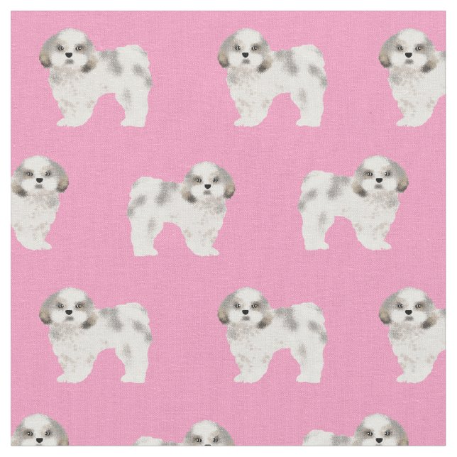 shih tzu söt hund rosa tyg (Närbild)